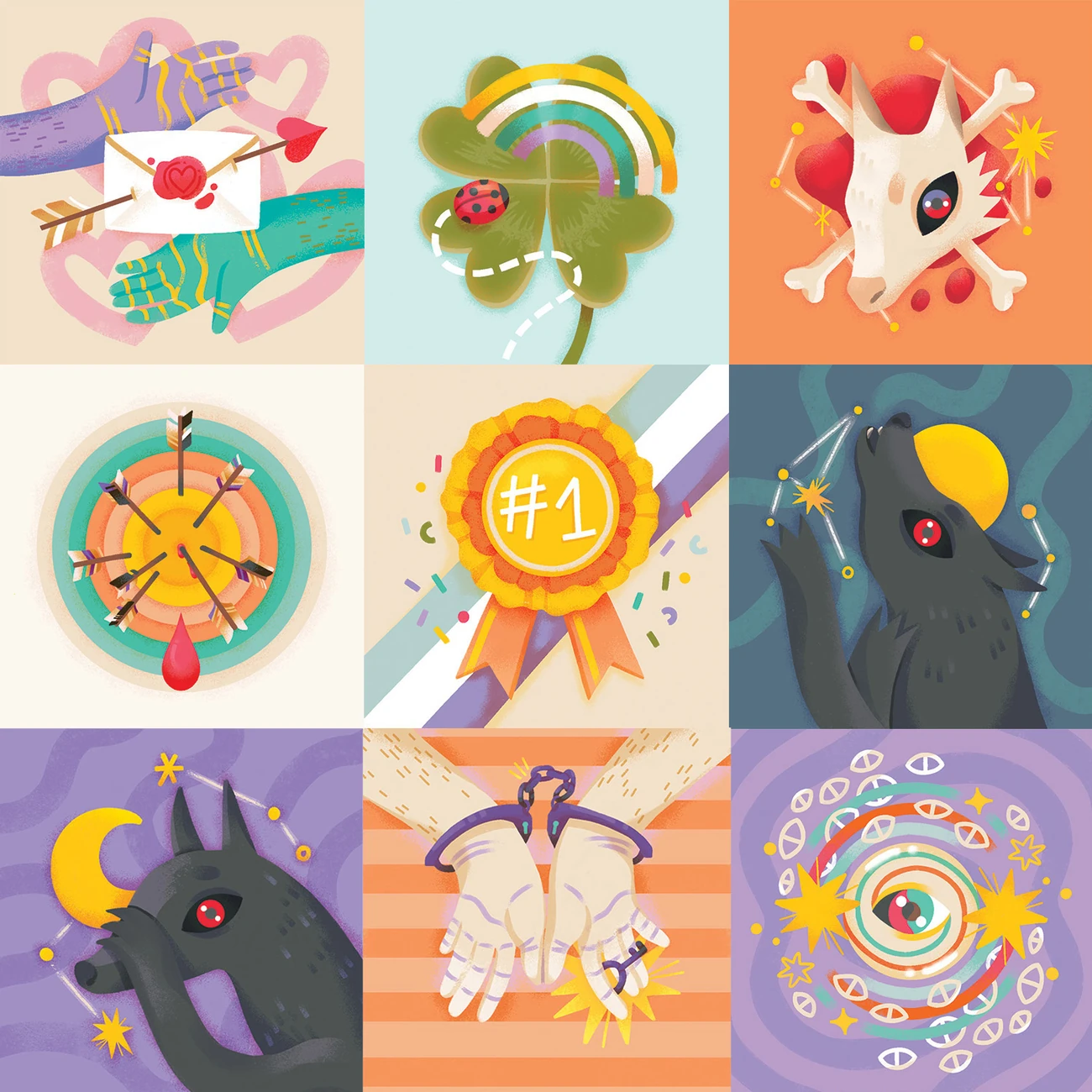 9 cards from my card game